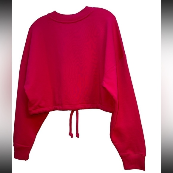 Rebecca Taylor Crop Sweatshirt Drawstring Hem Women Pima Cotton NWT - Picture 4 of 10